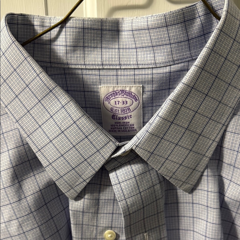 Brooks Brothers Blue Checkered Men's Shirt